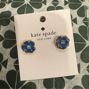 Kate Spade Blue and Gold Flower Earrings
